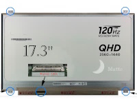 LCD 17.3" LED 2560x1440 QHD 40P DL SL NO 120Hz MT PID01636